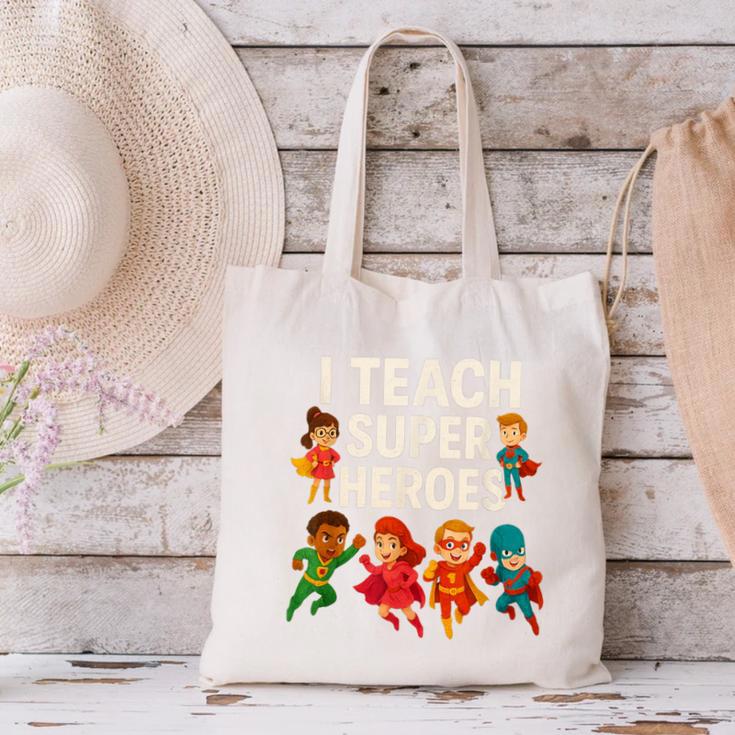 I Teach Super Heroes Teacher Canvas Tote Bag, Super Teacher Tote Bags, gift for family, gift for coworker I Teach Super Heroes Teacher Canvas Tote Bag, Super Teacher Tote Bags, gift for family, gift for coworker