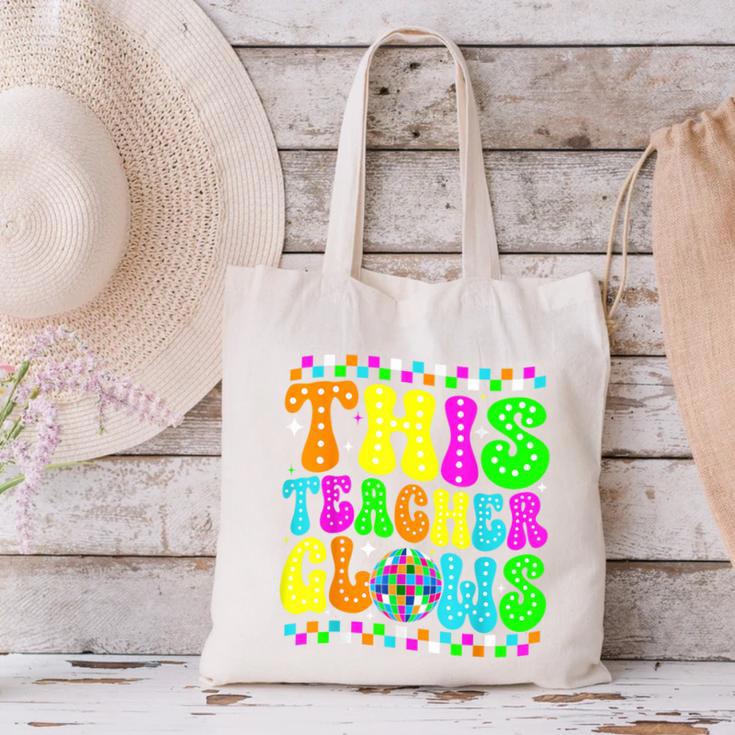 This Teacher 80s 90s Teachers's Day Glows Last Day Of School Canvas Tote Bag, 90s Teacher Tote Bags, gift for family, gift for coworker This Teacher 80s 90s Teachers's Day Glows Last Day Of School Canvas Tote Bag, 90s Teacher Tote Bags, gift for family, gift for coworker