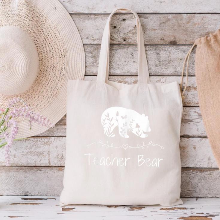 Teacher Bear For Educators Teacher Appreciation Canvas Tote Bag, gift for family, gift for coworker Teacher Bear For Educators Teacher Appreciation Canvas Tote Bag, gift for family, gift for coworker