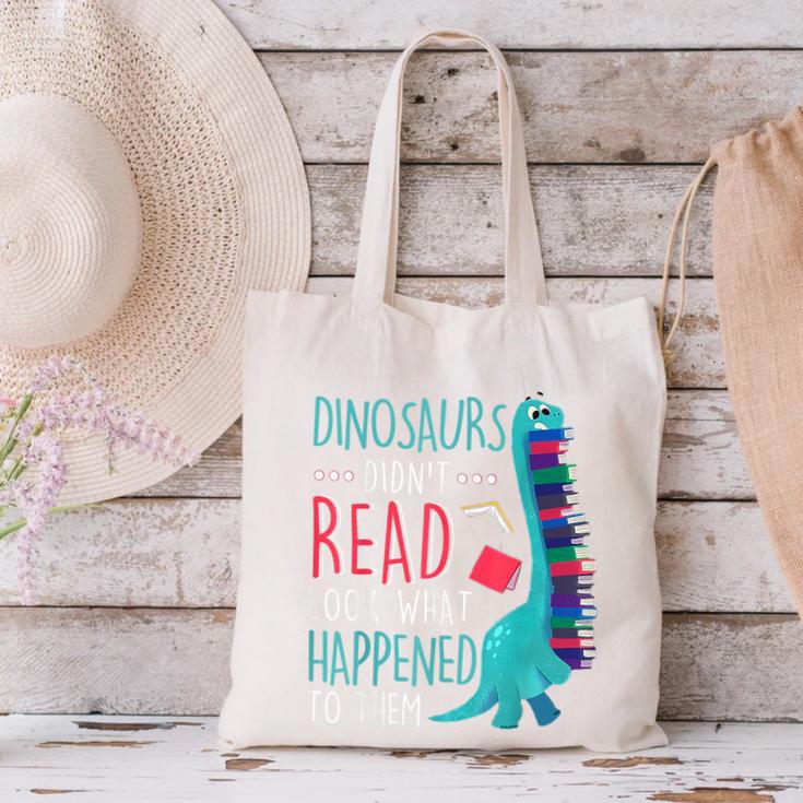 Teacher Dinosaurs Didnt Read Look What Happened Book Reading Canvas Tote Bag, gift for family, gift for coworker Teacher Dinosaurs Didnt Read Look What Happened Book Reading Canvas Tote Bag, gift for family, gift for coworker