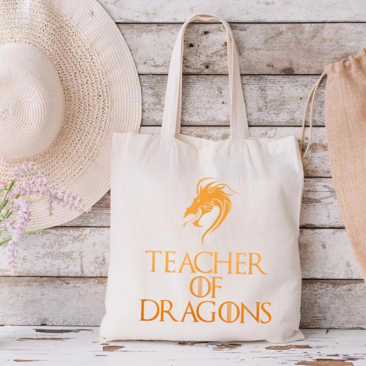 Teacher Of Dragons For Teachers Top Tee T-Shirt Canvas Tote Bag, gift for family, gift for coworker