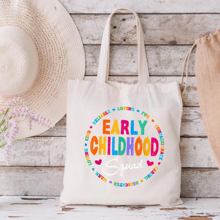 Teacher Early Childhood Squad T-Shirt Canvas Tote Bag, gift for family, gift for coworker