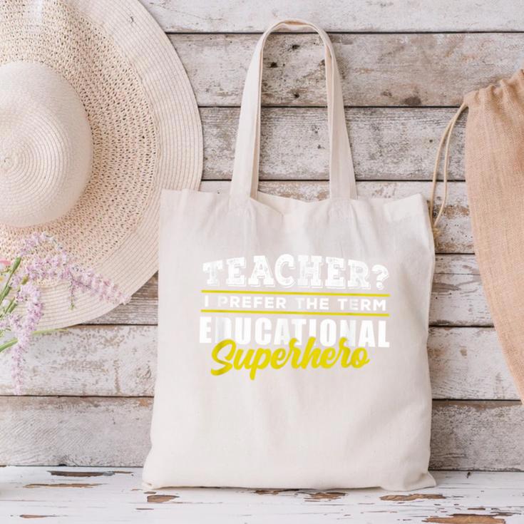 Teacher Educational Superhero School Teachers Canvas Tote Bag, gift for family, gift for coworker