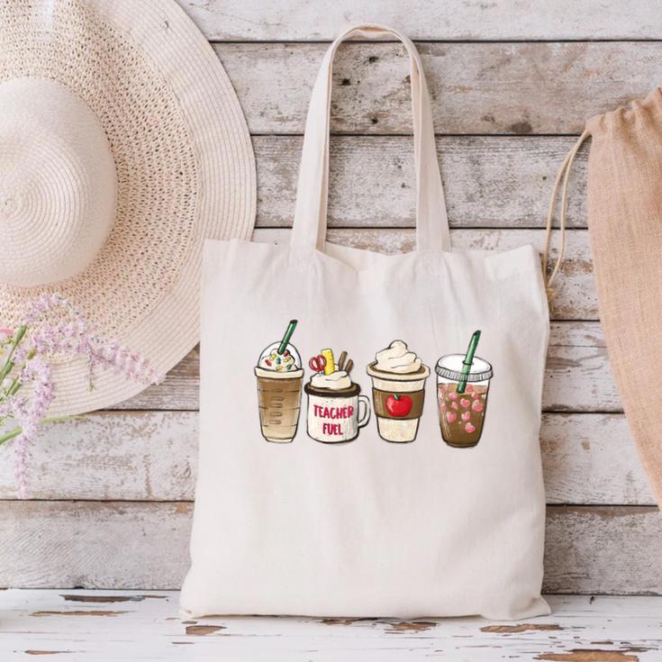 Teacher Fuel Coffee Teacher Mug Latte Iced Coffee Fall Canvas Tote Bag, gift for family, gift for coworker Teacher Fuel Coffee Teacher Mug Latte Iced Coffee Fall Canvas Tote Bag, gift for family, gift for coworker