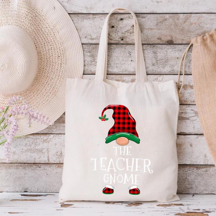 Teacher Gnome Xmas Family Matching Plaid Christmas Gnomes Canvas Tote Bag, gift for family, gift for coworker Teacher Gnome Xmas Family Matching Plaid Christmas Gnomes Canvas Tote Bag, gift for family, gift for coworker