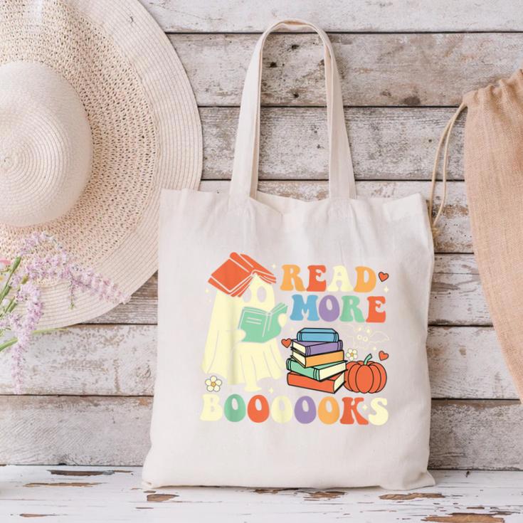 Teacher Halloween Cute Booooks Ghost Read More Books Canvas Tote Bag, gift for family, gift for coworker