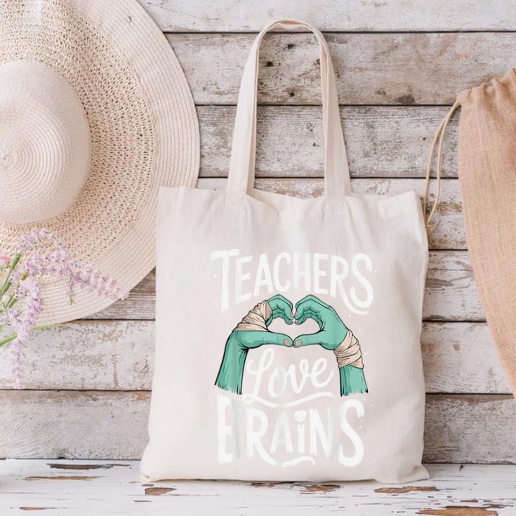 Teacher Halloween Shirt Women Men Teachers Love Brains Canvas Tote Bag, gift for family, gift for coworker Teacher Halloween Shirt Women Men Teachers Love Brains Canvas Tote Bag, gift for family, gift for coworker