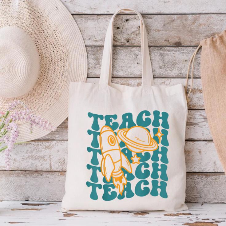 Teacher Outer Space Science Astronomy Planet Saturn Teach Canvas Tote Bag, Science Teacher Tote Bags, gift for family, gift for coworker Teacher Outer Space Science Astronomy Planet Saturn Teach Canvas Tote Bag, Science Teacher Tote Bags, gift for family, gift for coworker