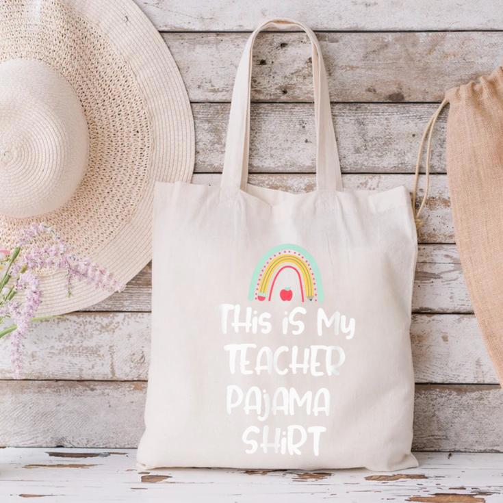 This Is My Teacher Pajama Shirt Teacher Life Tee Canvas Tote Bag, gift for family, gift for coworker This Is My Teacher Pajama Shirt Teacher Life Tee Canvas Tote Bag, gift for family, gift for coworker