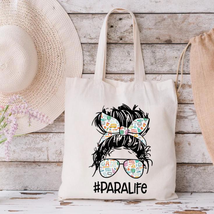 Teacher Para Life Tee Paraprofessional Cute Messy Bun Canvas Tote Bag, gift for family, gift for coworker Teacher Para Life Tee Paraprofessional Cute Messy Bun Canvas Tote Bag, gift for family, gift for coworker