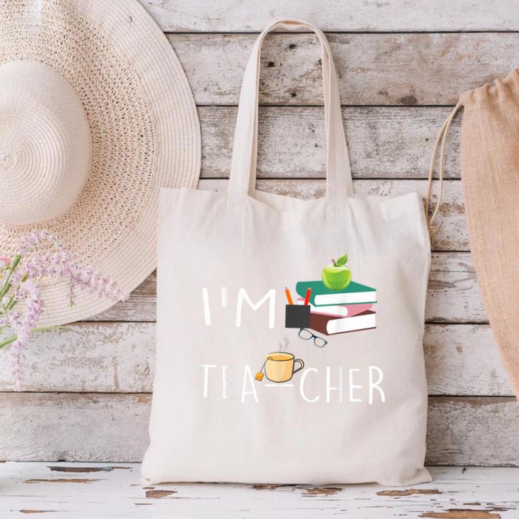 Teacher Puns I'm Tea-Cher Tea Lover Fun Teacher For Men Women Canvas Tote Bag, gift for family, gift for coworker Teacher Puns I'm Tea-Cher Tea Lover Fun Teacher For Men Women Canvas Tote Bag, gift for family, gift for coworker