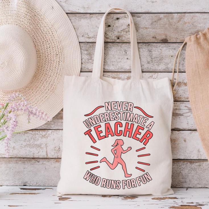 Teacher Who Runs Half Marathon Runner Running Lover Graphic Canvas Tote Bag, gift for family, gift for coworker