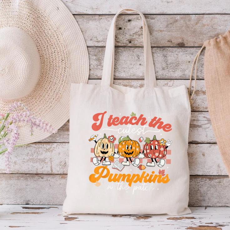 Teacher I Teach The Cutest Pumpkins In The Patch Fall Autumn Canvas Tote Bag, gift for family, gift for coworker Teacher I Teach The Cutest Pumpkins In The Patch Fall Autumn Canvas Tote Bag, gift for family, gift for coworker