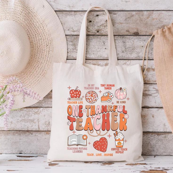 Teacher Thanksgiving Shirt Women One Thankful Teacher Fall Canvas Tote Bag, gift for family, gift for coworker