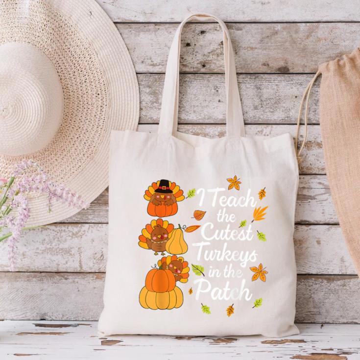 Teacher Thanksgiving I Teach The Cutest Turkeys In The Patch Canvas Tote Bag, gift for family, gift for coworker Teacher Thanksgiving I Teach The Cutest Turkeys In The Patch Canvas Tote Bag, gift for family, gift for coworker