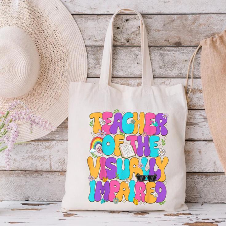 Teacher Of The Visually Impaired Blindness Awareness Canvas Tote Bag, gift for family, gift for coworker Teacher Of The Visually Impaired Blindness Awareness Canvas Tote Bag, gift for family, gift for coworker