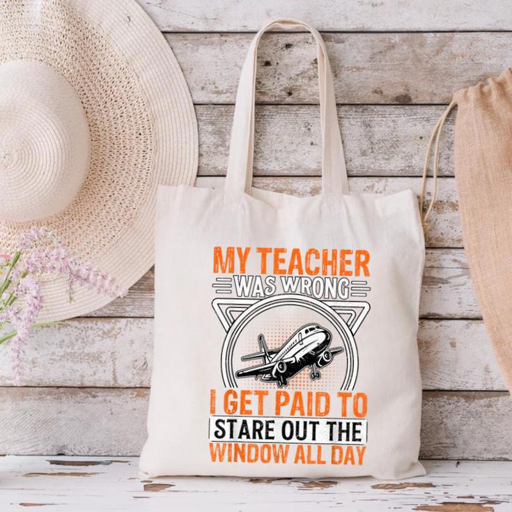 My Teacher Was Wrong I Get Paid To Stare Out The Window Canvas Tote Bag, gift for family, gift for coworker My Teacher Was Wrong I Get Paid To Stare Out The Window Canvas Tote Bag, gift for family, gift for coworker