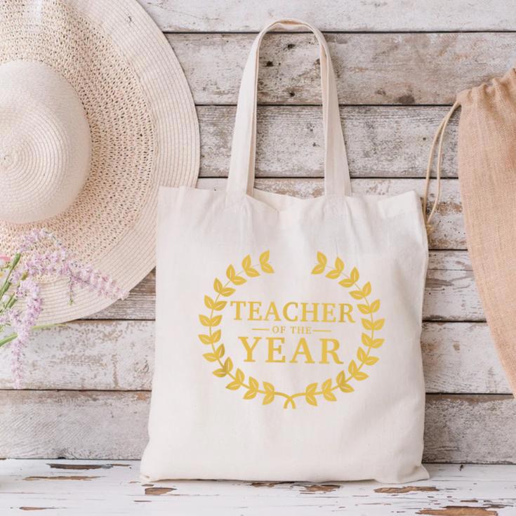 Teacher Of The Year Greatest Ever Award Day Canvas Tote Bag, gift for family, gift for coworker Teacher Of The Year Greatest Ever Award Day Canvas Tote Bag, gift for family, gift for coworker