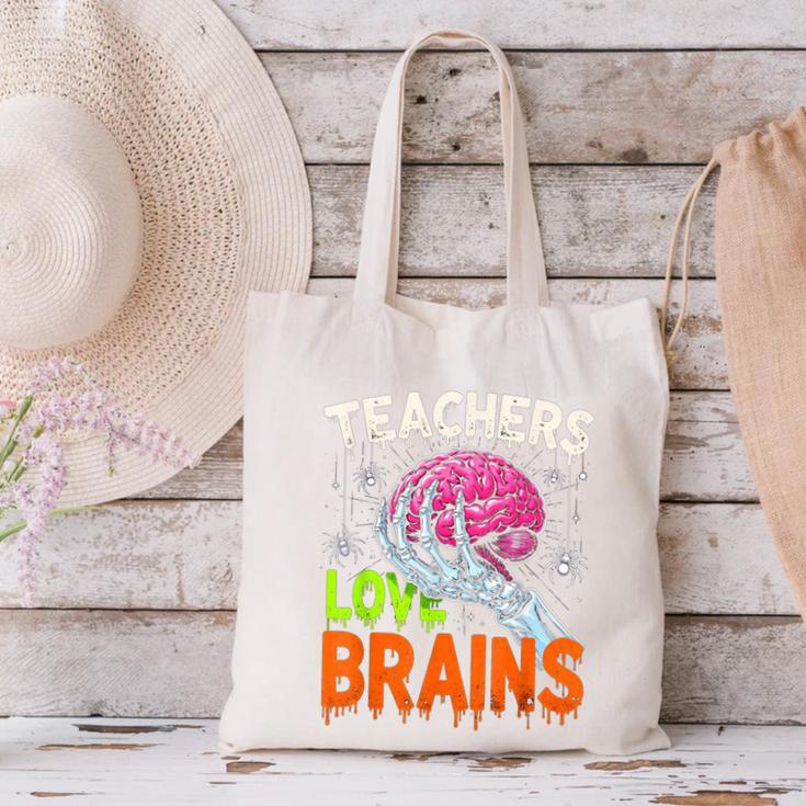Teachers Love Brains Halloween 2025 Skeleton Costume Canvas Tote Bag, gift for family, gift for coworker Teachers Love Brains Halloween 2025 Skeleton Costume Canvas Tote Bag, gift for family, gift for coworker