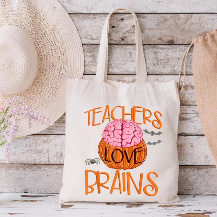 Teachers Love Brains Halloween T-Shirt For Men Women Canvas Tote Bag, gift for family, gift for coworker Teachers Love Brains Halloween T-Shirt For Men Women Canvas Tote Bag, gift for family, gift for coworker