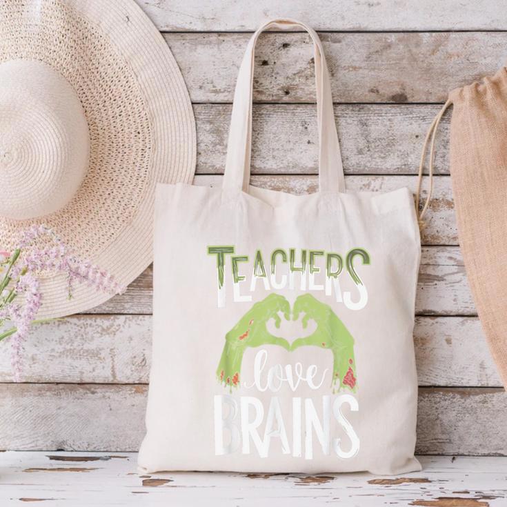 Teachers Love Zombie Teacher Halloween Fun Canvas Tote Bag, gift for family, gift for coworker
