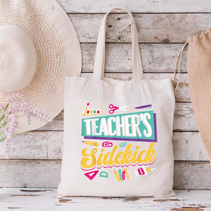 Teacher's Sidekick Teacher Assisting Teaching Assistant Canvas Tote Bag, gift for family, gift for coworker Teacher's Sidekick Teacher Assisting Teaching Assistant Canvas Tote Bag, gift for family, gift for coworker