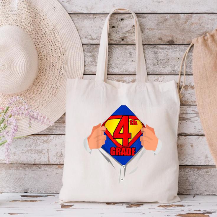 Teachers Are Superheroes 4th Grade Super Teacher Staff Men Women Canvas Tote Bag, Super Teacher Tote Bags, 4th Grade Teacher Tote Bags, gift for family, gift for coworker
