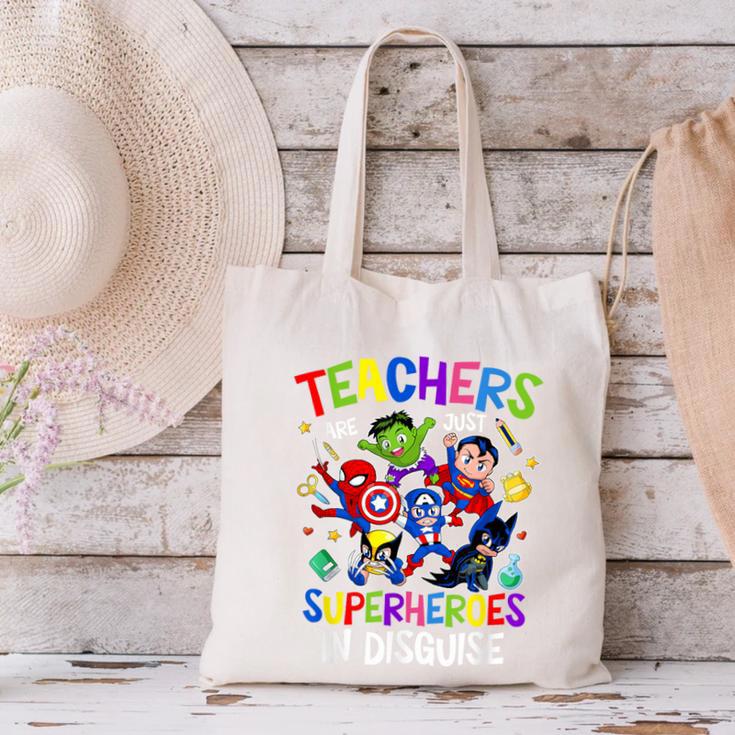 Teachers Are Superheroes Back To School Canvas Tote Bag, gift for family, gift for coworker