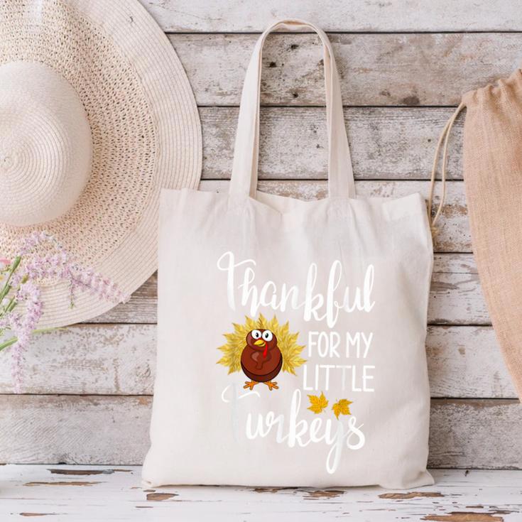 Teachers Thanksgiving Thankful For My Little Turkeys Canvas Tote Bag, gift for family, gift for coworker Teachers Thanksgiving Thankful For My Little Turkeys Canvas Tote Bag, gift for family, gift for coworker