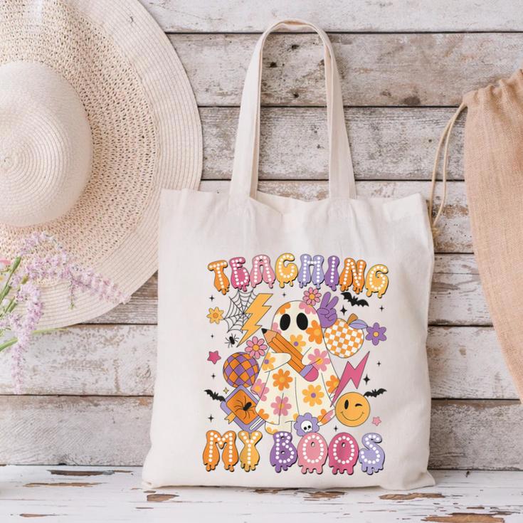 Teaching My Boos Ghost Halloween Costumes Teacher Men Women Canvas Tote Bag, gift for family, gift for coworker Teaching My Boos Ghost Halloween Costumes Teacher Men Women Canvas Tote Bag, gift for family, gift for coworker