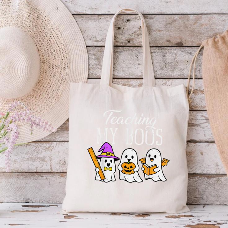 Teaching My Boos Ghost Teacher Halloween Spooky Educator Canvas Tote Bag, gift for family, gift for coworker Teaching My Boos Ghost Teacher Halloween Spooky Educator Canvas Tote Bag, gift for family, gift for coworker