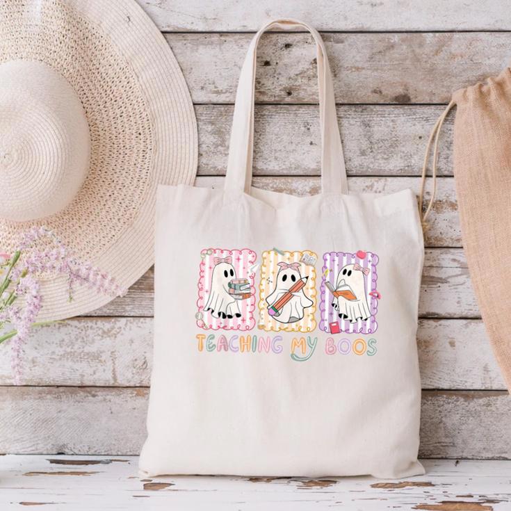 Teaching Is My Boos Teacher Ghost Halloween Women Girls Canvas Tote Bag, gift for family, gift for coworker Teaching Is My Boos Teacher Ghost Halloween Women Girls Canvas Tote Bag, gift for family, gift for coworker