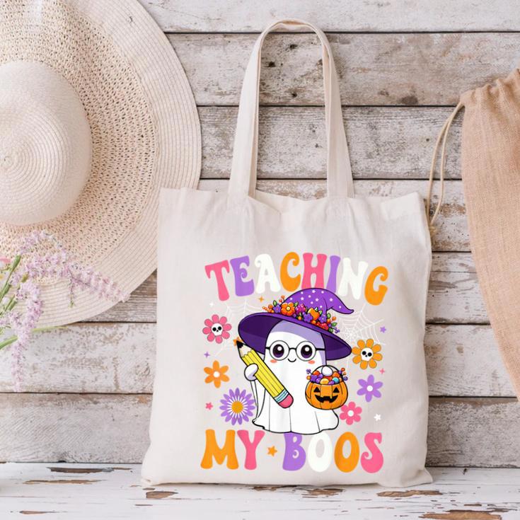 Teaching My Boos Teacher Ghost Teach Halloween Teacher Canvas Tote Bag, gift for family, gift for coworker Teaching My Boos Teacher Ghost Teach Halloween Teacher Canvas Tote Bag, gift for family, gift for coworker