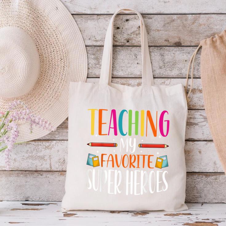 Teaching My Favorite Superheros Men Women SPED Teacher Canvas Tote Bag, gift for family, gift for coworker