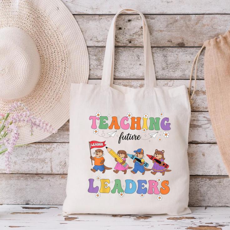 Teaching Future Leaders Otter Back To School Teacher Canvas Tote Bag, Future Teacher Tote Bags, gift for family, gift for coworker Teaching Future Leaders Otter Back To School Teacher Canvas Tote Bag, Future Teacher Tote Bags, gift for family, gift for coworker
