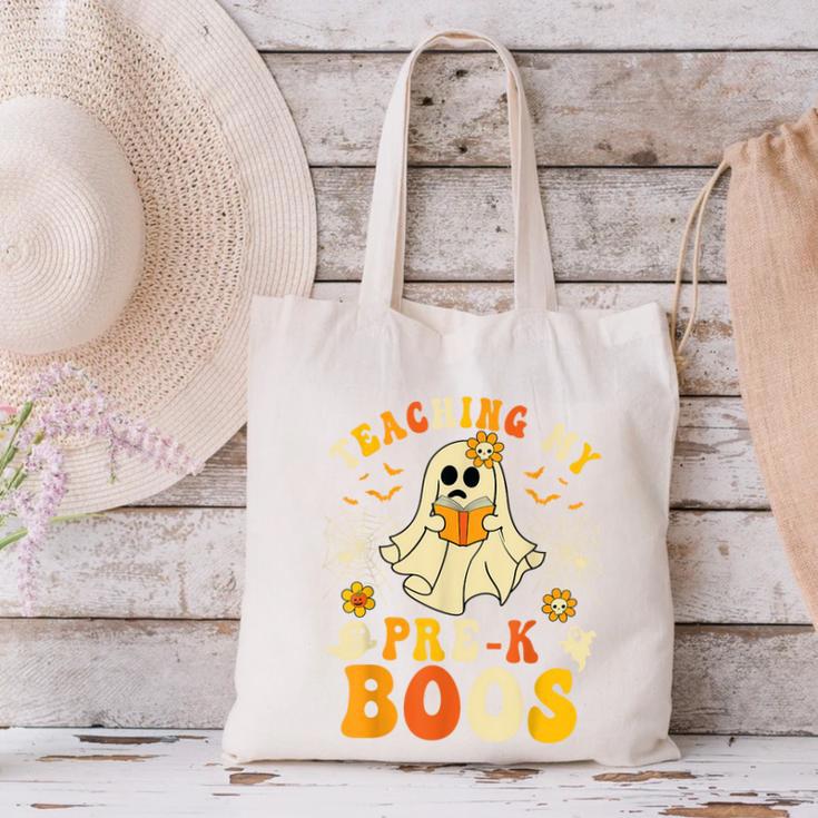 Teaching My Pre-K Boos Crew Teachers Halloween Ghost Canvas Tote Bag, gift for family, gift for coworker Teaching My Pre-K Boos Crew Teachers Halloween Ghost Canvas Tote Bag, gift for family, gift for coworker