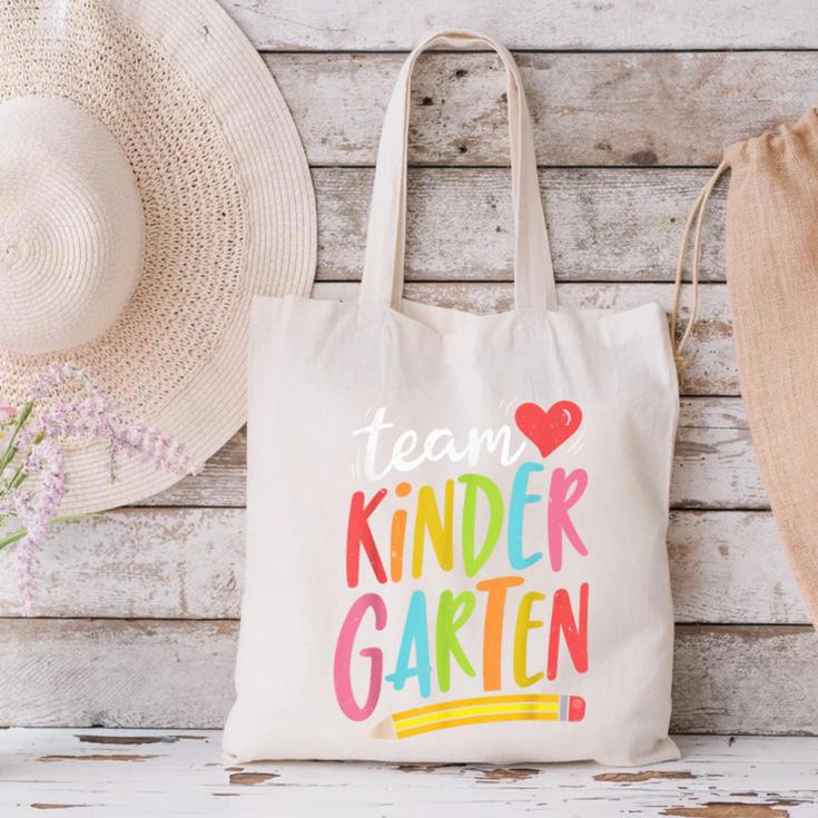 Team Kindergarten Teacher Student Back To School Canvas Tote Bag, gift for family, gift for coworker Team Kindergarten Teacher Student Back To School Canvas Tote Bag, gift for family, gift for coworker