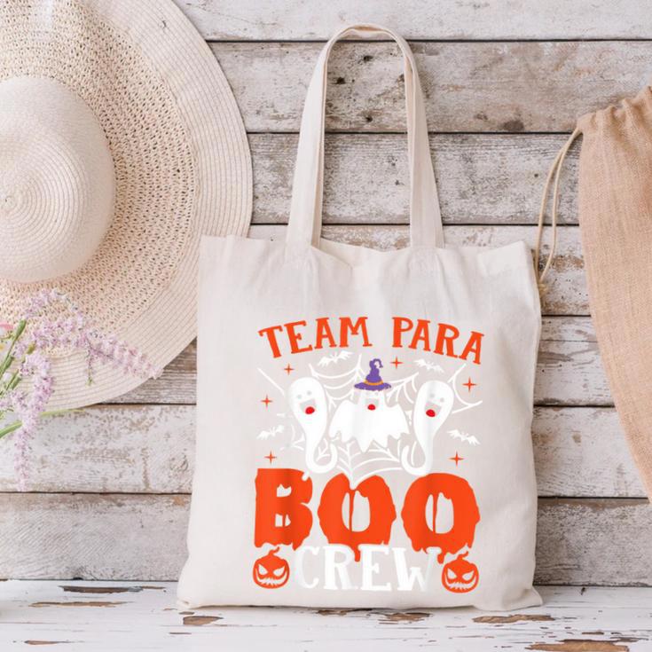 Team Para Boo Crew Halloween Ghost Paraprofessional Teacher Canvas Tote Bag, gift for family, gift for coworker