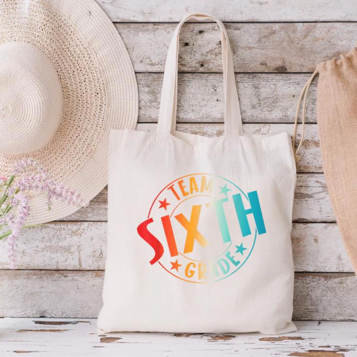 Team Sixth Grade Teacher Student Back To School 6th Grade Canvas Tote Bag, gift for family, gift for coworker