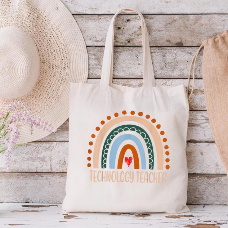 Technology Teacher Rainbow Appreciation Day Back To School For Men Women Canvas Tote Bag, gift for family, gift for coworker Technology Teacher Rainbow Appreciation Day Back To School For Men Women Canvas Tote Bag, gift for family, gift for coworker