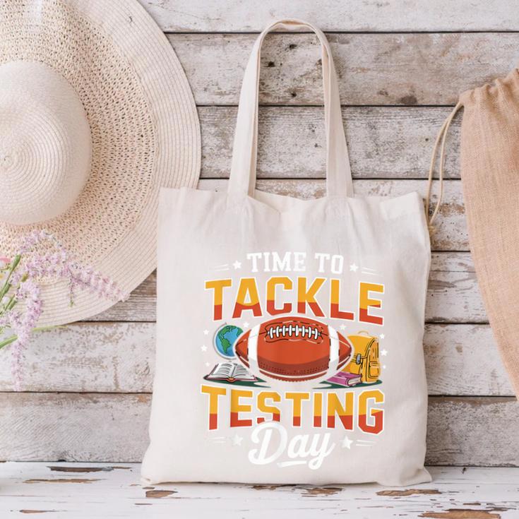 Test Day State Football Tackle Testing Day Sports Teacher Canvas Tote Bag, gift for family, gift for coworker