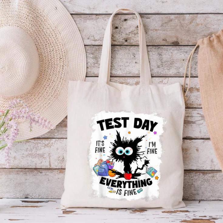 Test Day Stressed Cat Teacher Student Kids Testing Day Canvas Tote Bag, gift for family, gift for coworker Test Day Stressed Cat Teacher Student Kids Testing Day Canvas Tote Bag, gift for family, gift for coworker