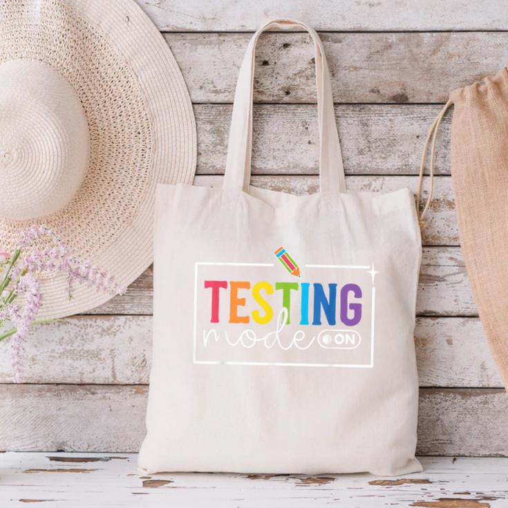 Testing Mode On Testing Day Motivational Teacher Kids Canvas Tote Bag, gift for family, gift for coworker Testing Mode On Testing Day Motivational Teacher Kids Canvas Tote Bag, gift for family, gift for coworker