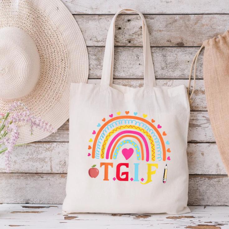 TGIF Teacher Appreciation Alphabet Thank God It's Friday For Men Women Girls Kids Canvas Tote Bag, gift for family, gift for coworker TGIF Teacher Appreciation Alphabet Thank God It's Friday For Men Women Girls Kids Canvas Tote Bag, gift for family, gift for coworker