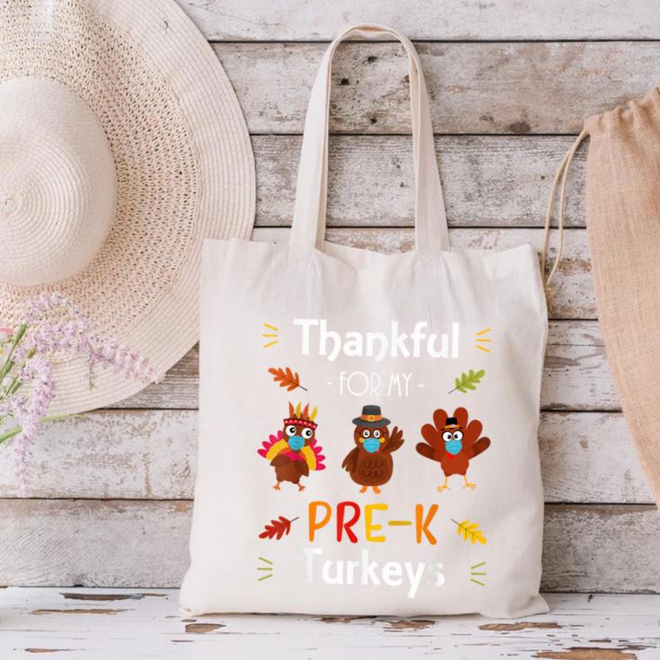 Thankful For My Prek Turkeys In Masks Thanksgiving Teacher For Men Women Canvas Tote Bag, gift for family, gift for coworker Thankful For My Prek Turkeys In Masks Thanksgiving Teacher For Men Women Canvas Tote Bag, gift for family, gift for coworker