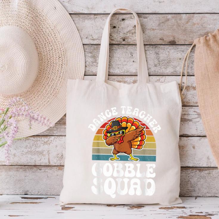Thanksgiving Dance Teacher Gobble Squad Turkey Canvas Tote Bag, gift for family, gift for coworker