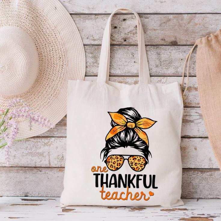 Thanksgiving Shirt Teacher Women Messy Bun Thankful Teacher Canvas Tote Bag, gift for family, gift for coworker Thanksgiving Shirt Teacher Women Messy Bun Thankful Teacher Canvas Tote Bag, gift for family, gift for coworker