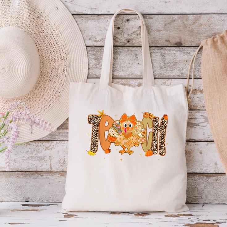 Thanksgiving Turkey Teach Thankful Teacher Girly Bow Women Canvas Tote Bag, gift for family, gift for coworker Thanksgiving Turkey Teach Thankful Teacher Girly Bow Women Canvas Tote Bag, gift for family, gift for coworker