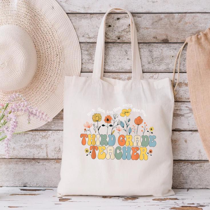 Third 3rd Grade Teacher Appreciation Teaching Wildflowers Canvas Tote Bag, gift for family, gift for coworker Third 3rd Grade Teacher Appreciation Teaching Wildflowers Canvas Tote Bag, gift for family, gift for coworker