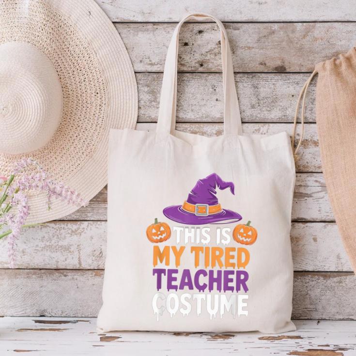 This Is My Tired Teacher Costume Halloween Canvas Tote Bag, gift for family, gift for coworker